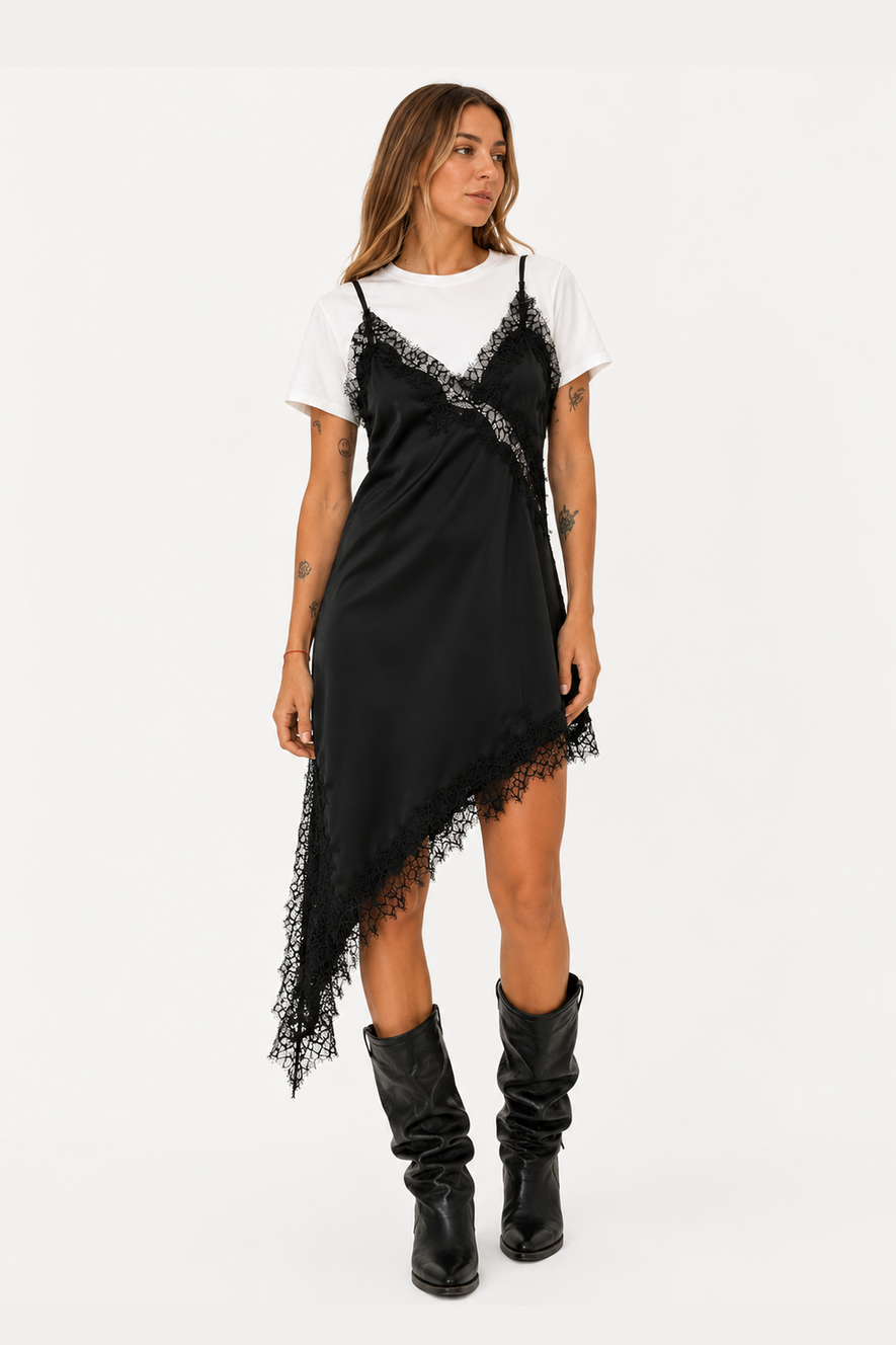 VESTIDO SEDA ENCAJE 25R8217
