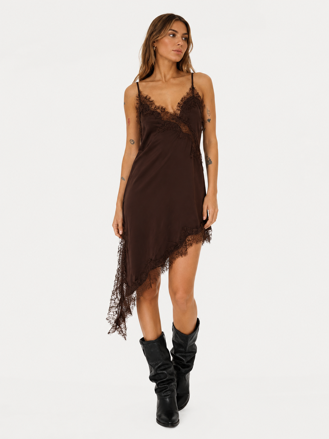 VESTIDO SEDA ENCAJE 25R8217