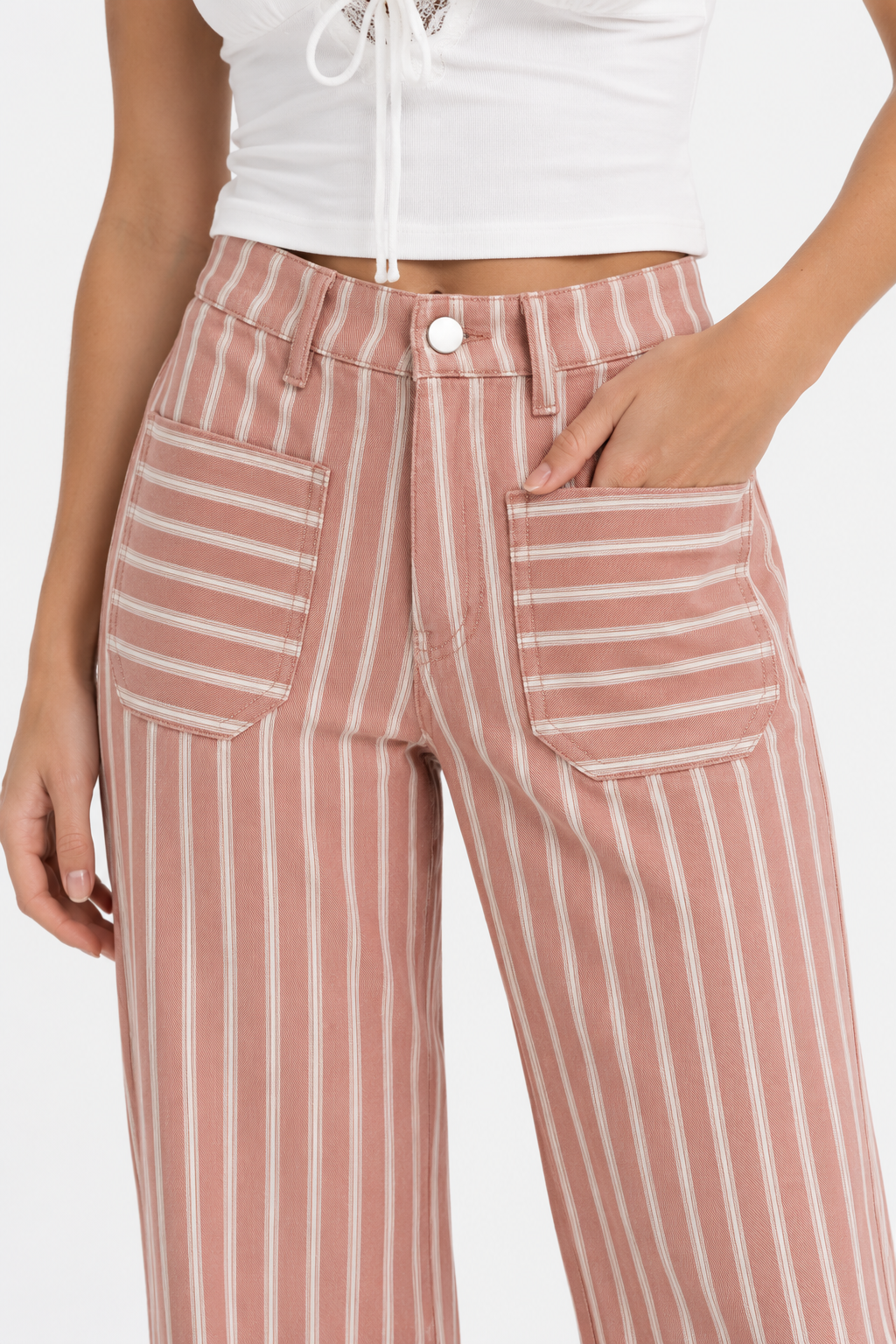 PANTALON RAYADO ROSA 26R0183