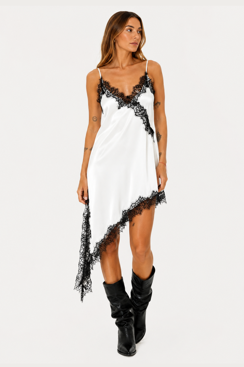 VESTIDO SEDA ENCAJE 25R8217