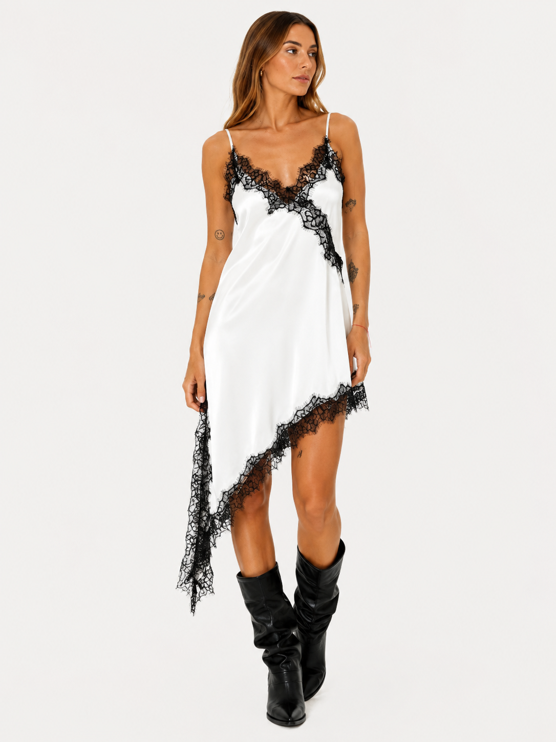 VESTIDO SEDA ENCAJE 25R8217