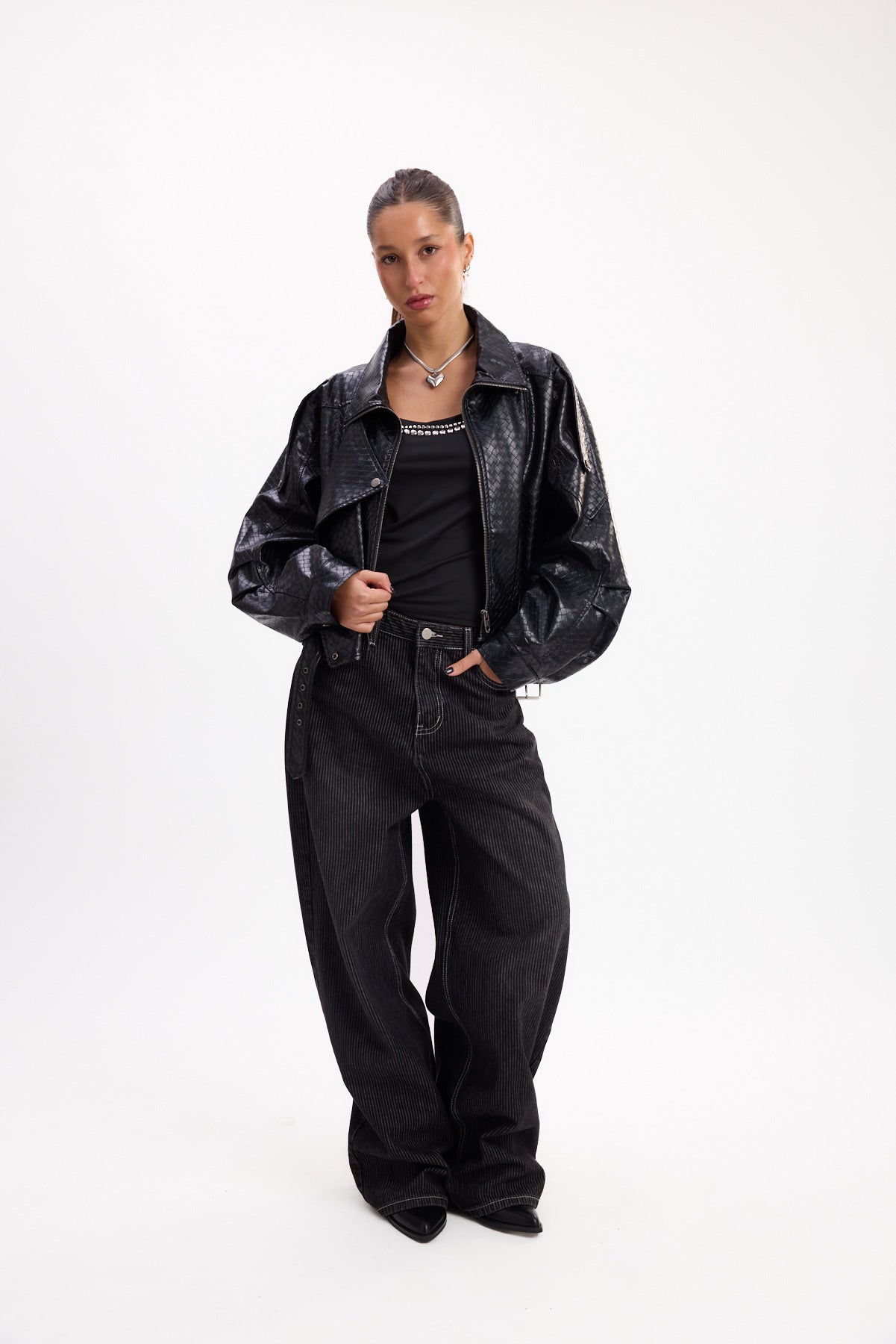 CAMPERA CUERINA TEXTURA 26R0063