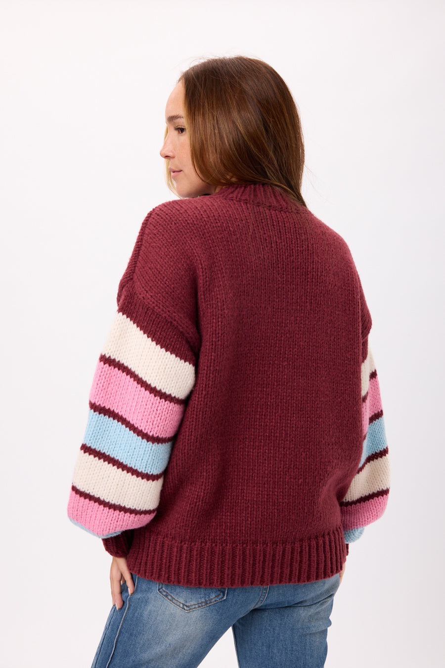 SWEATER PELUCHE MANGAS RAYADAS 25R8245