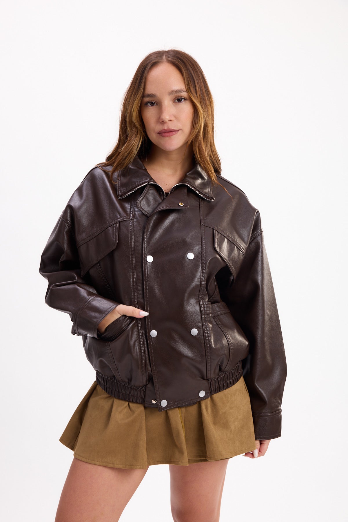 CHAQUETA SIMIL CUERO 25R8364