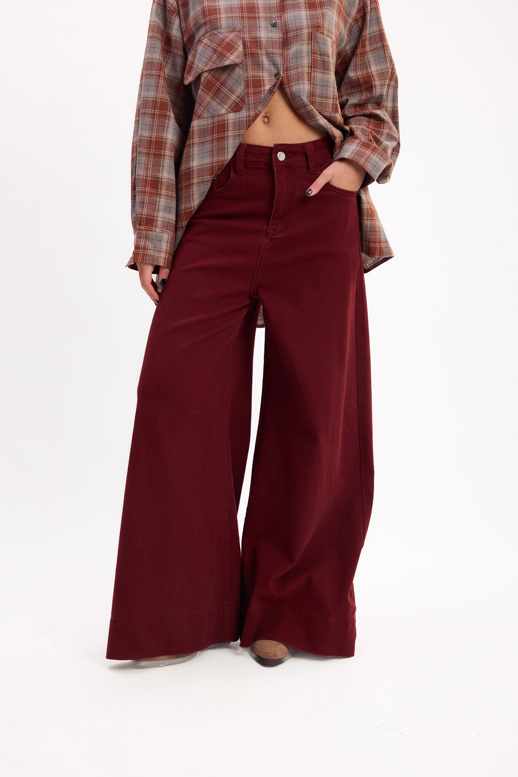 JEAN WIDE LEG BORDÓ 25R8283