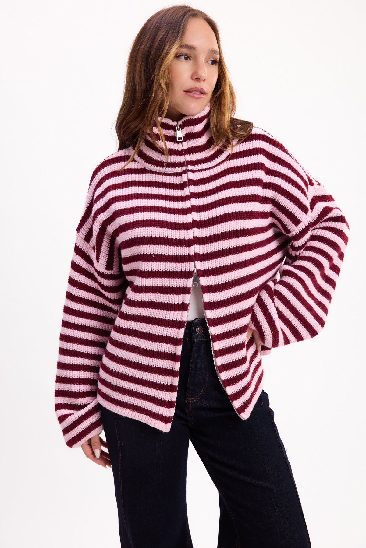 CARDIGAN RAYADO 26R0019