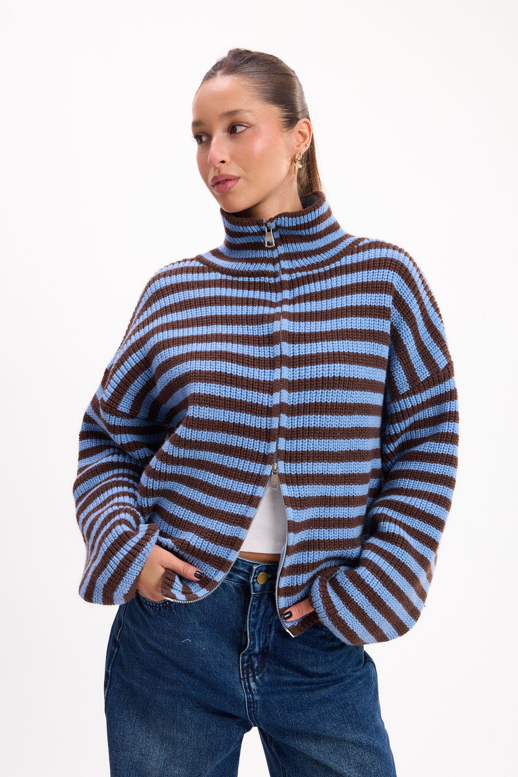 CARDIGAN RAYADO 26R0019