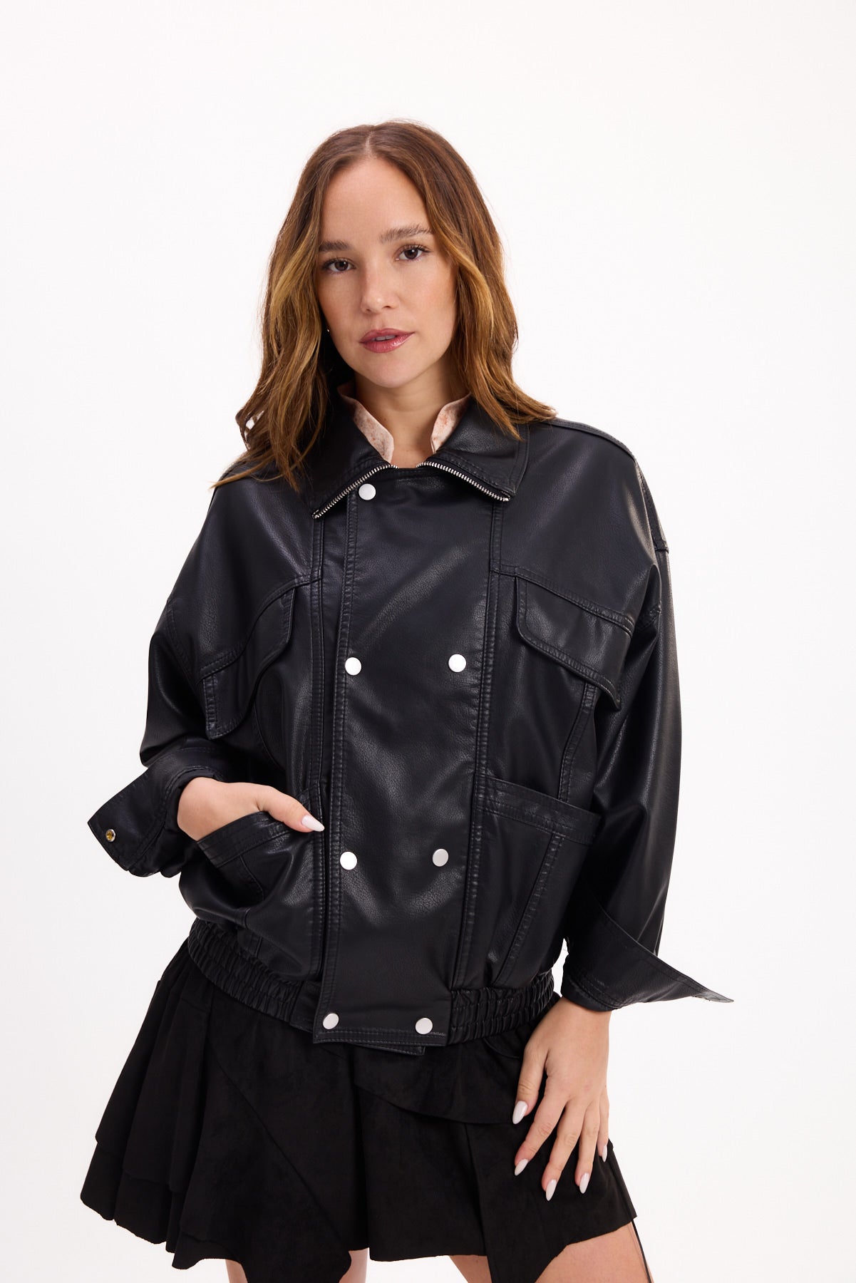 CHAQUETA SIMIL CUERO 25R8364