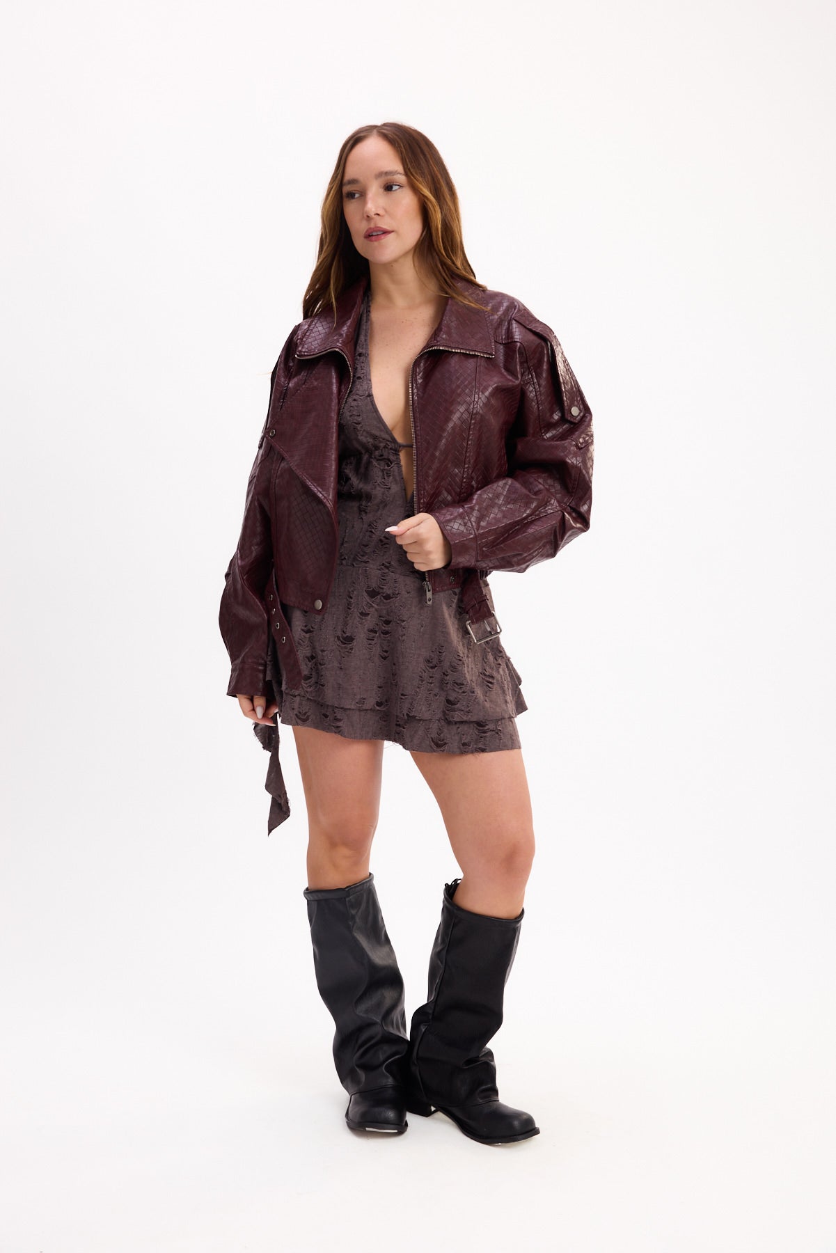 CAMPERA CUERINA TEXTURA 26R0063