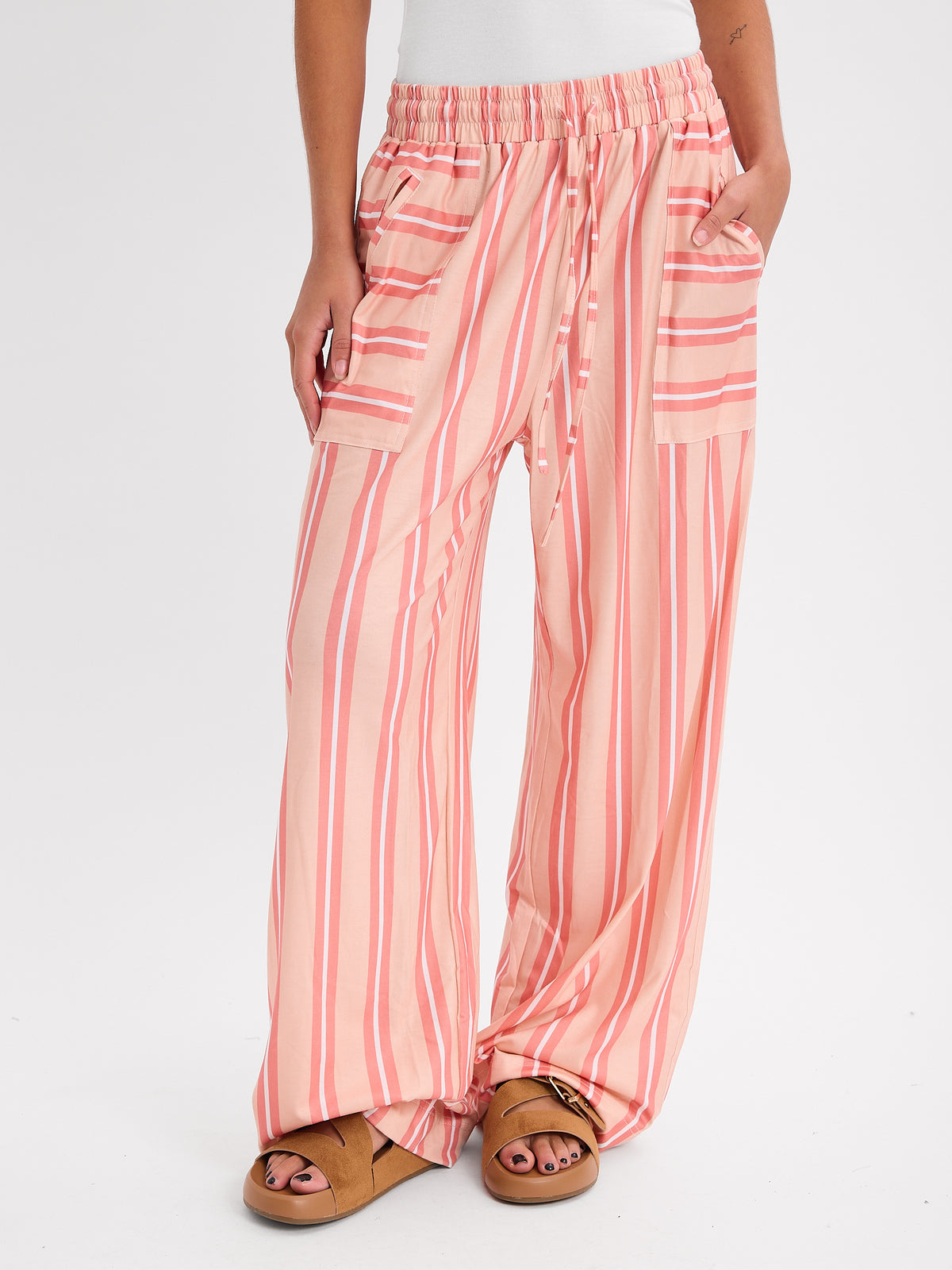 PANTALON RAYADO MARRON 26R0191