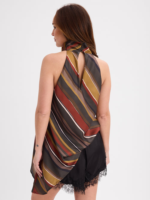 BLUSA CUELLO HALTER RAYADO 26R0148