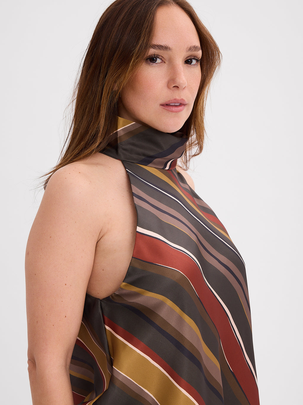 BLUSA CUELLO HALTER RAYADO 26R0148