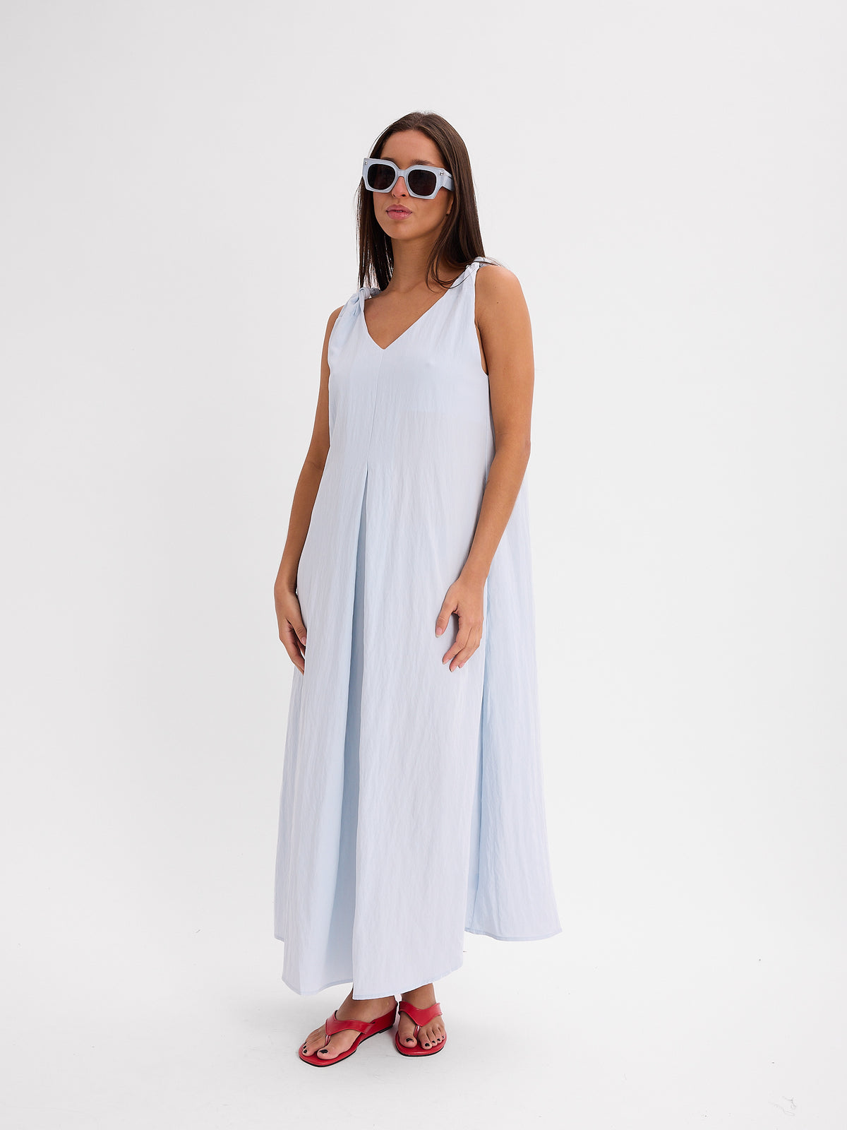 VESTIDO LARGO ESCOTE V 26R0121