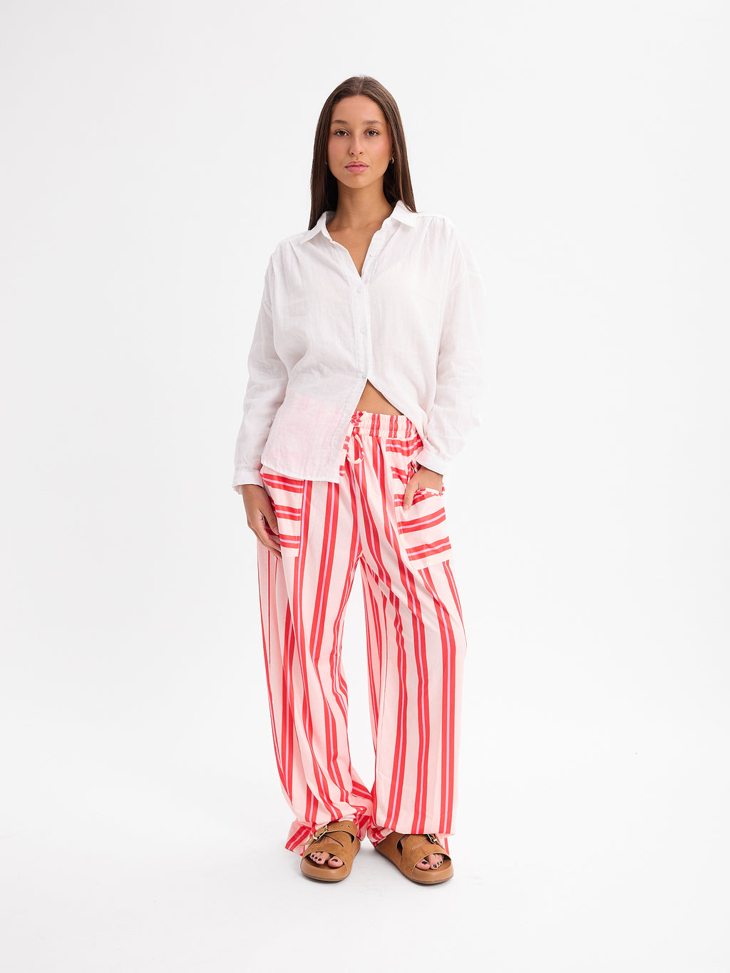 PANTALON RAYADO ROJO 26R0190