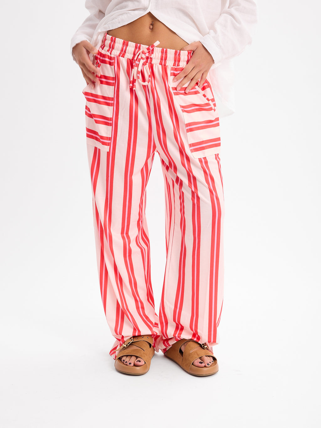 PANTALON RAYADO ROJO 26R0190