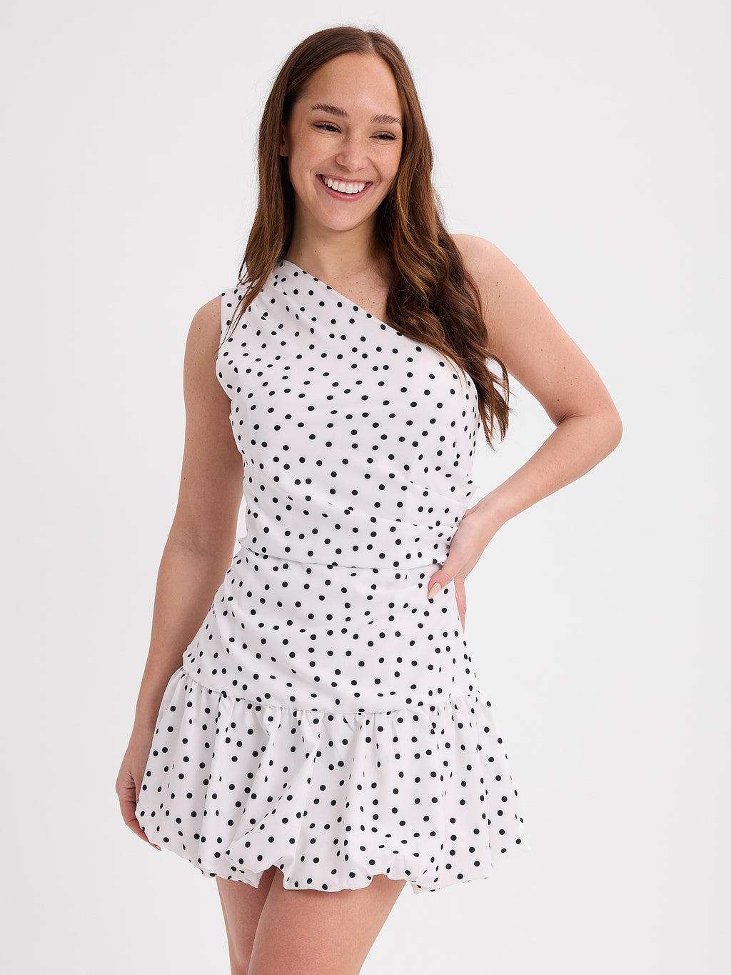 VESTIDO ASIMETRICO LUNARES 26R0126